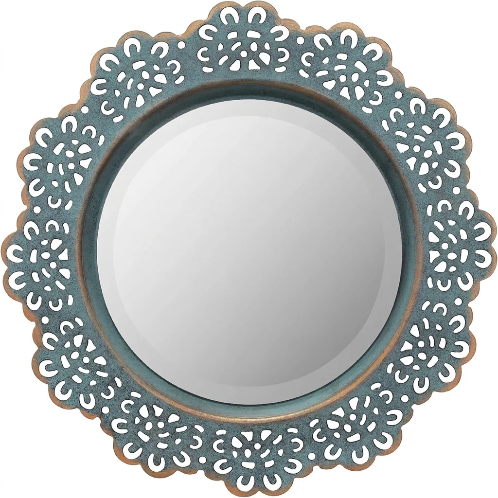 Stonebriar Round Metal Lace Wall Mirror – image 1
