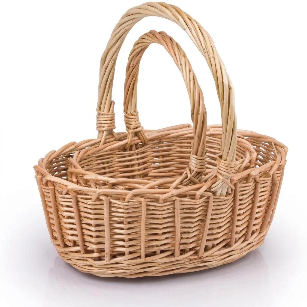 Woodluv Wicker Storage Baskets Set of 2 – image 1