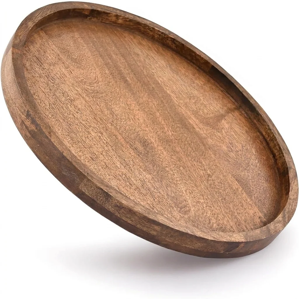 EDHAS Round Wooden Decorative Tray – image 2