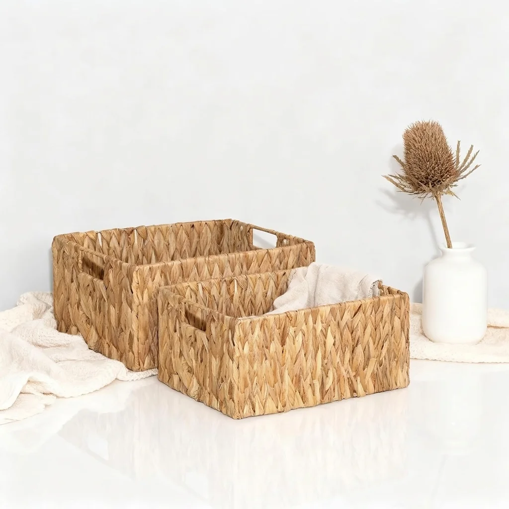 Large Woven Water Hyacinth Storage Basket – image 2