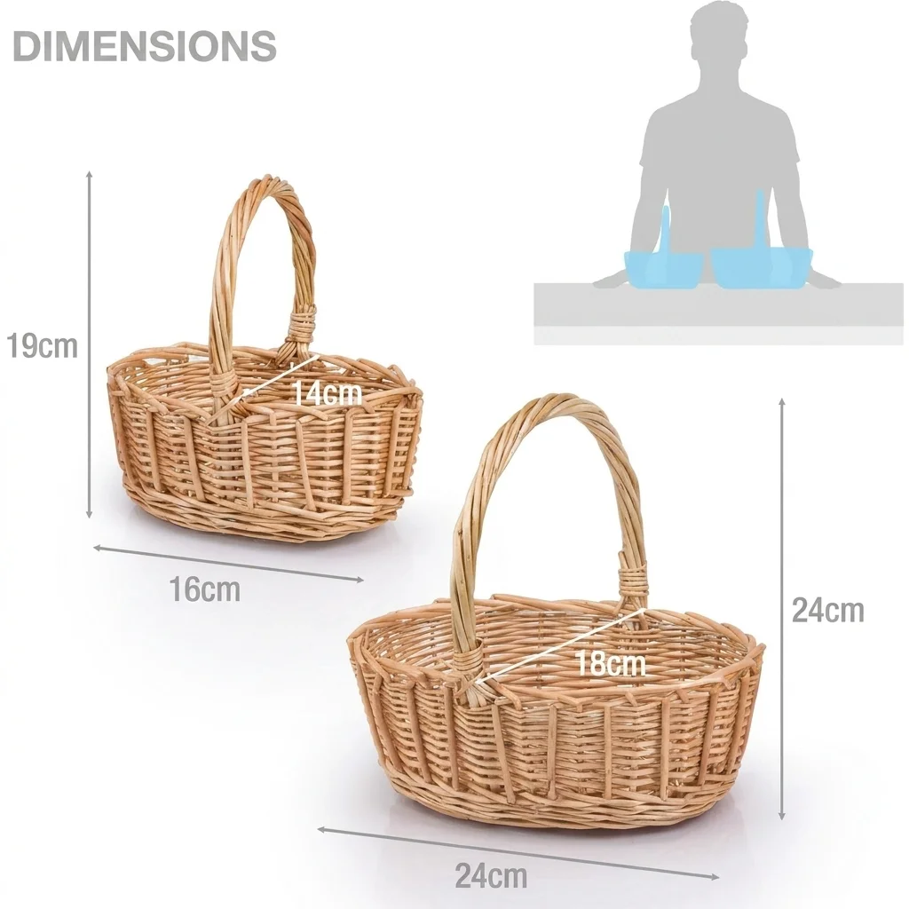 Woodluv Wicker Storage Baskets Set of 2 – image 2