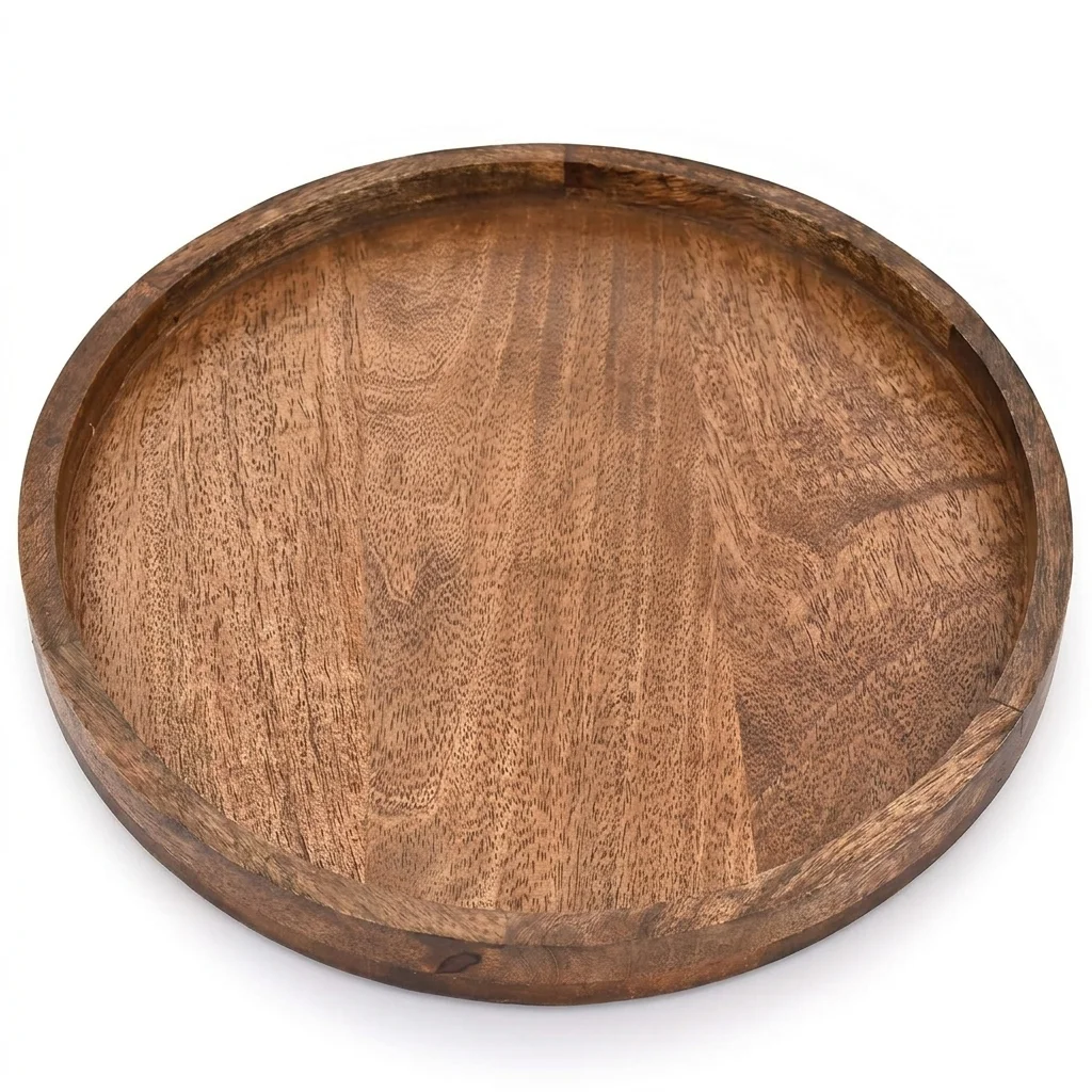 EDHAS Round Wooden Decorative Tray – image 1